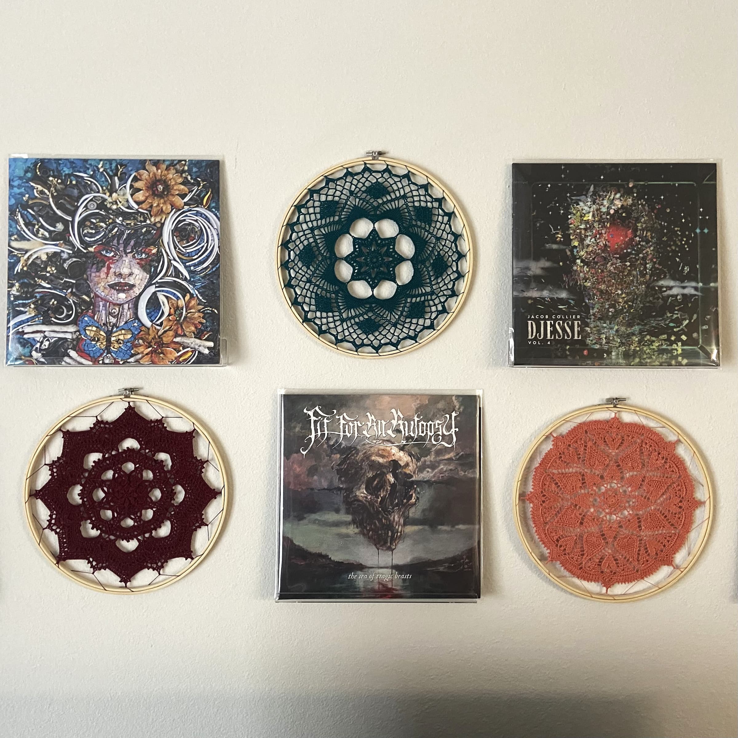 a plastic cooked shrimp keychain in a trinket dish